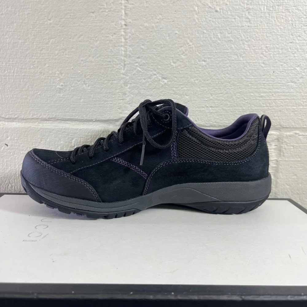 Dansko Paisley Black Purple Suede Waterproof Hiking Shoes Women's 39 EU/9 US